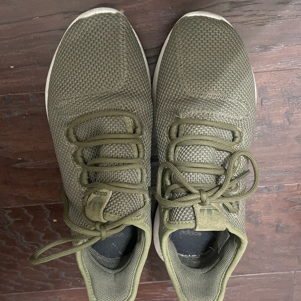 Green running shoes